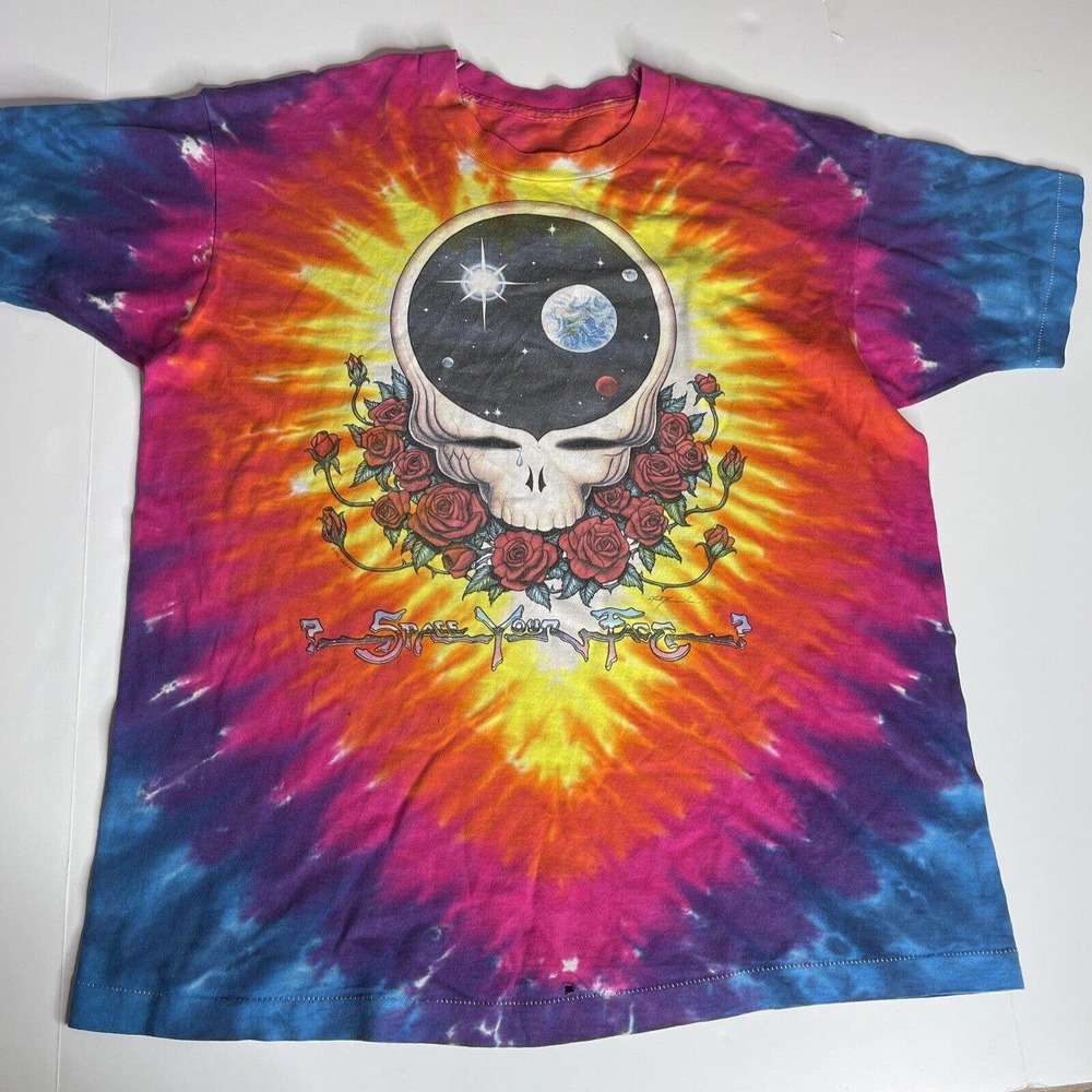Vtg Grateful Dead 1992 Space your Face T-shirt Men Sz 2XL Missing Tag Tie Dye